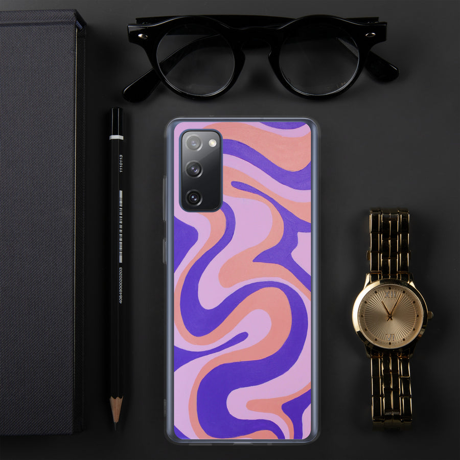 Purple, orange & Pink Trippy Lines Samsung Case