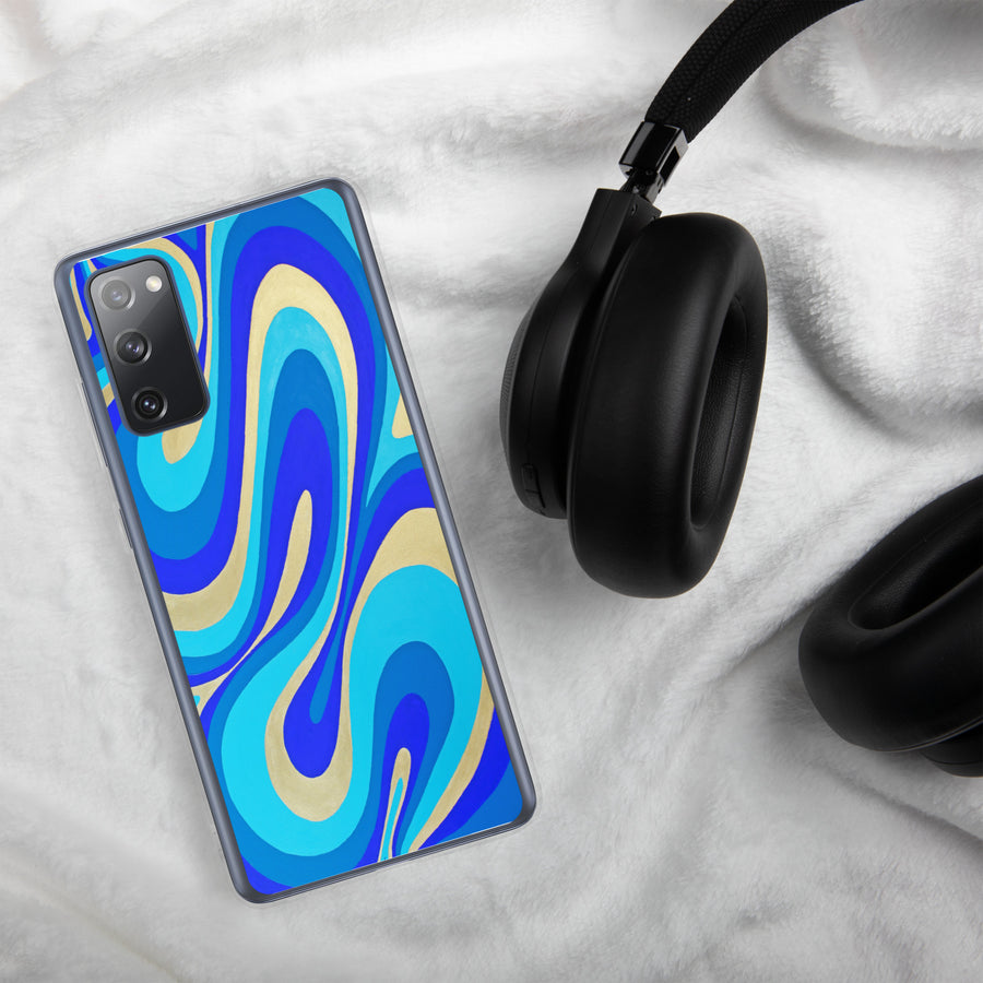 Blue & Gold Trippy Lines Samsung Case