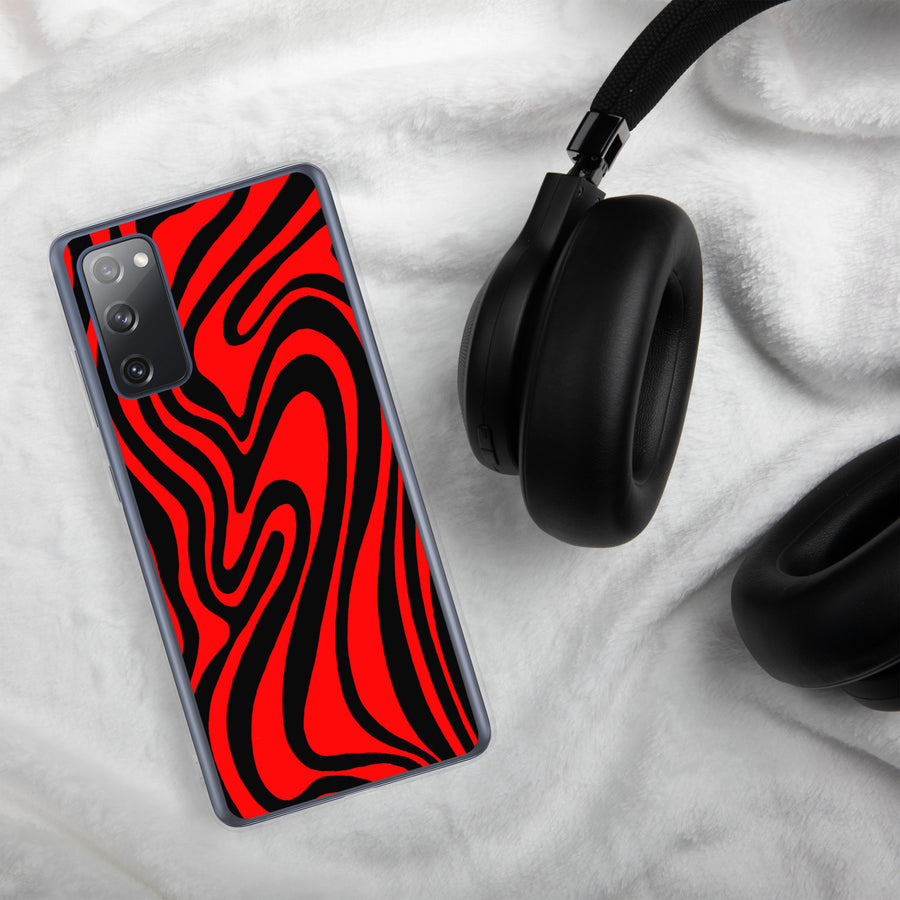 Red & Black Trippy Lines Samsung Case