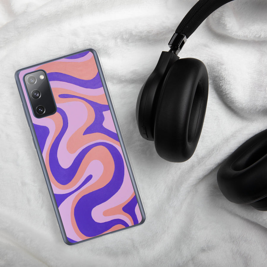 Purple, orange & Pink Trippy Lines Samsung Case