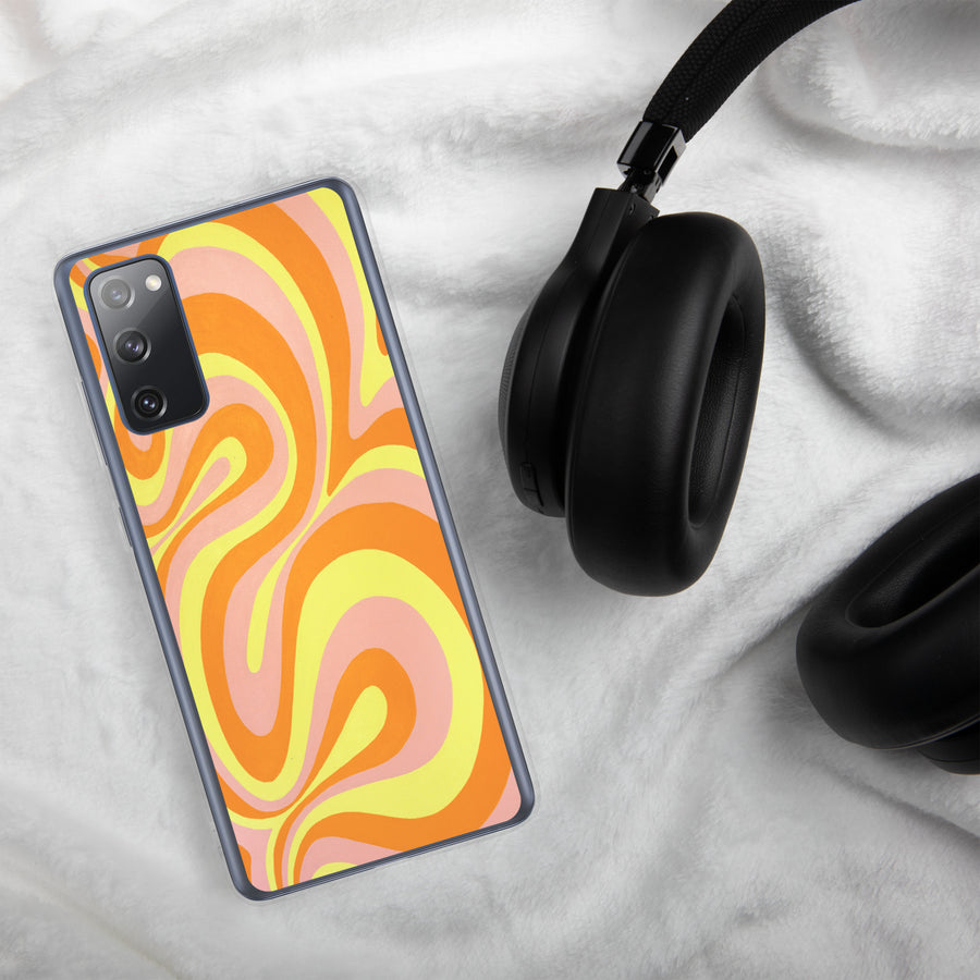 Orange, Yellow & Pink Trippy Lines Samsung Case