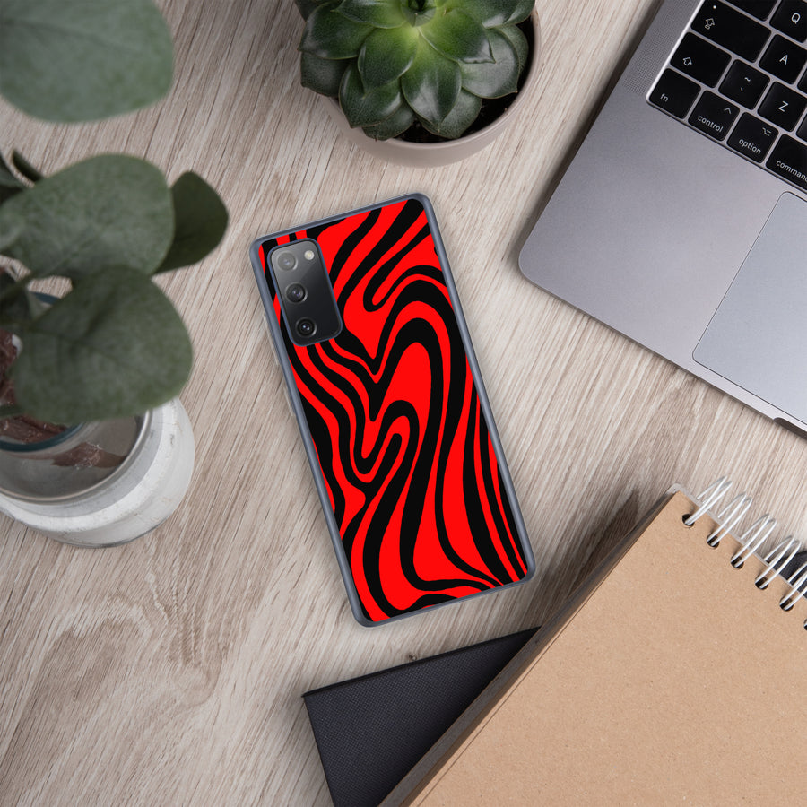 Red & Black Trippy Lines Samsung Case