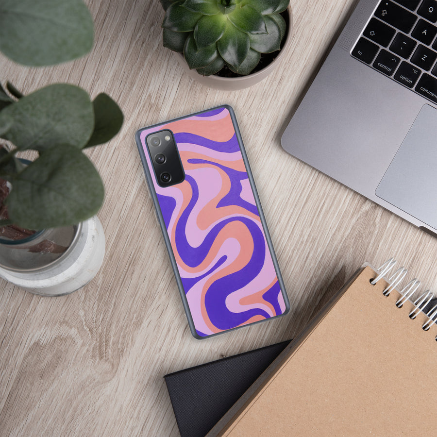 Purple, orange & Pink Trippy Lines Samsung Case