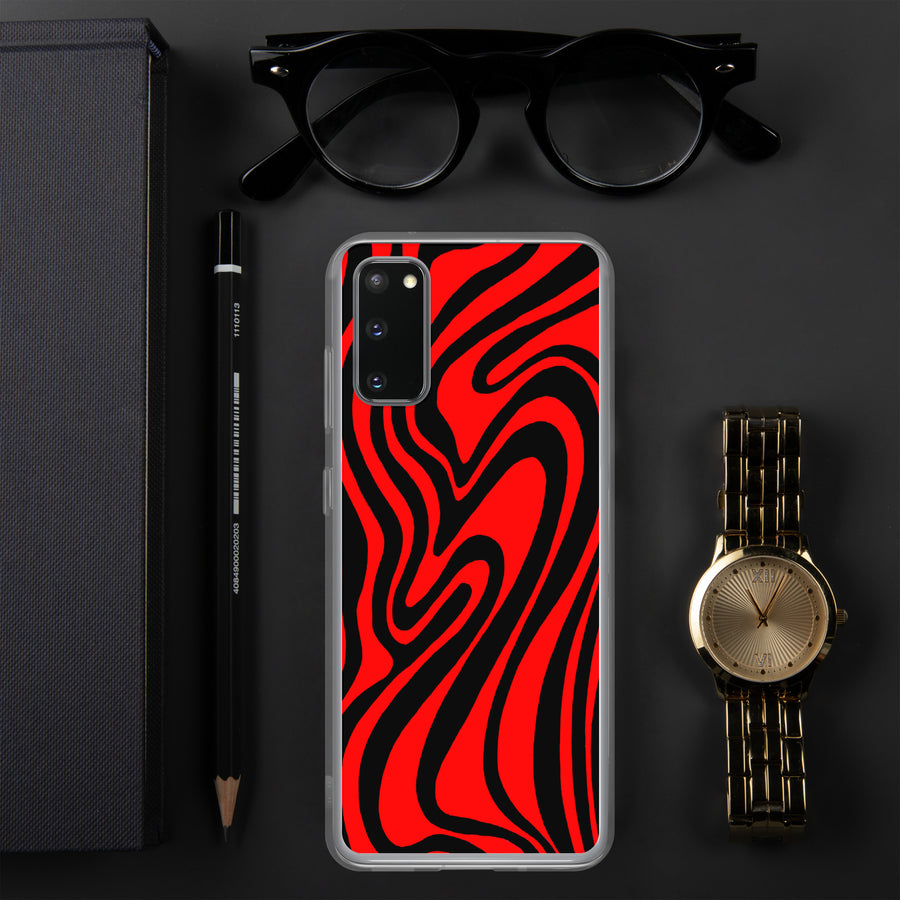 Red & Black Trippy Lines Samsung Case