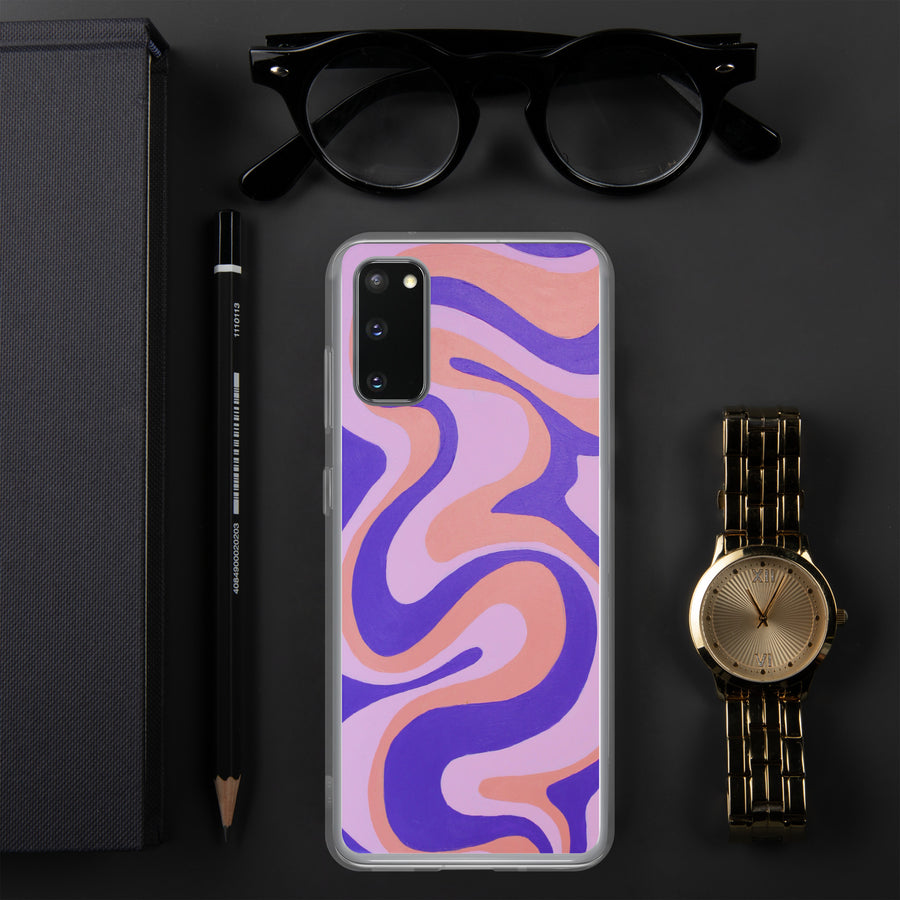 Purple, orange & Pink Trippy Lines Samsung Case