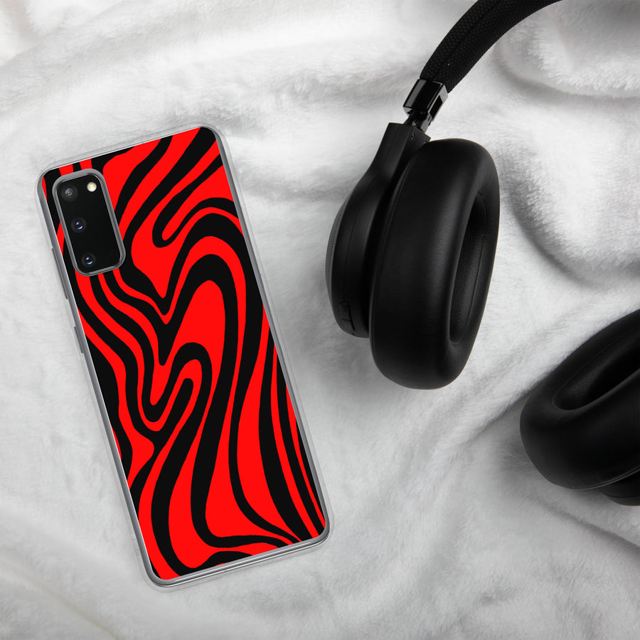 Red & Black Trippy Lines Samsung Case