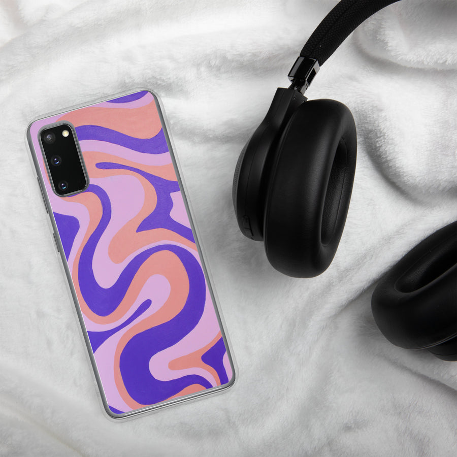 Purple, orange & Pink Trippy Lines Samsung Case