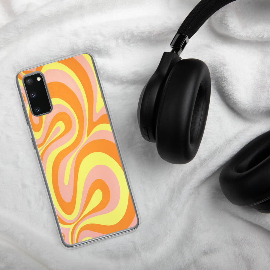 Orange, Yellow & Pink Trippy Lines Samsung Case