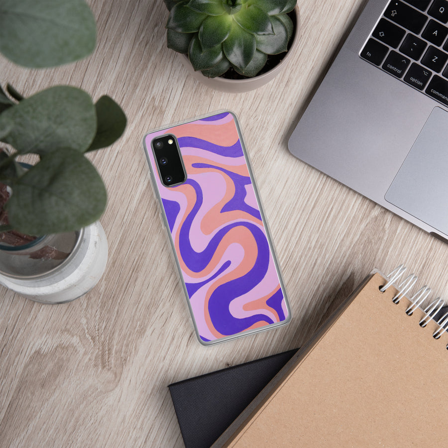 Purple, orange & Pink Trippy Lines Samsung Case