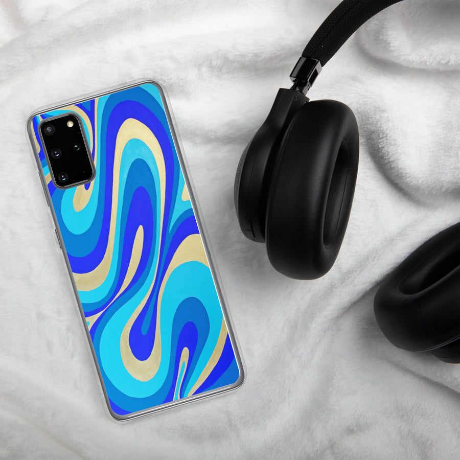 Blue & Gold Trippy Lines Samsung Case