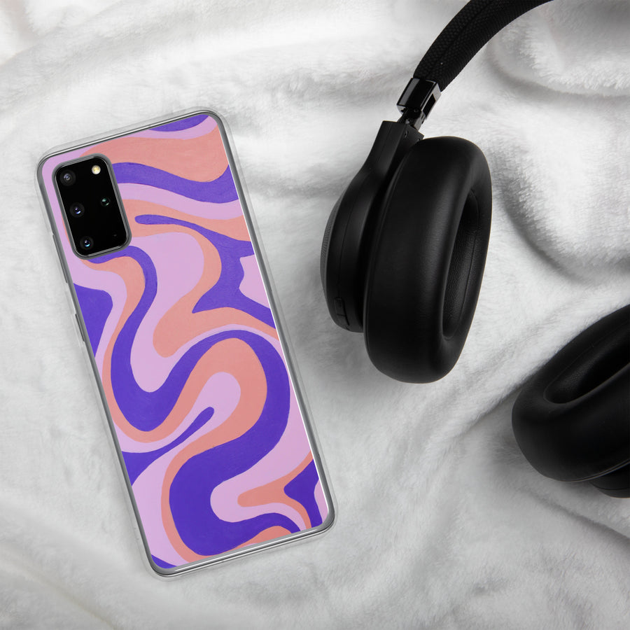 Purple, orange & Pink Trippy Lines Samsung Case