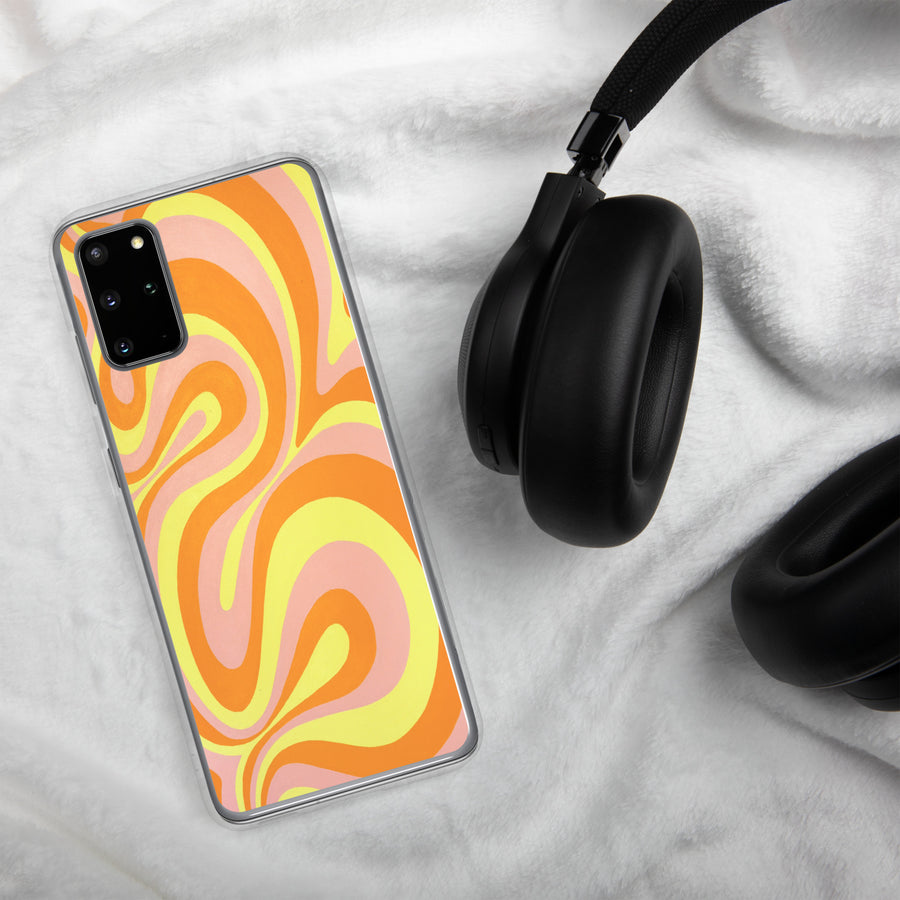 Orange, Yellow & Pink Trippy Lines Samsung Case