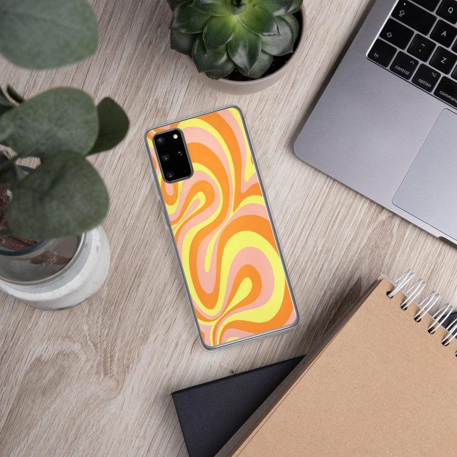 Orange, Yellow & Pink Trippy Lines Samsung Case