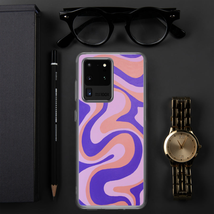 Purple, orange & Pink Trippy Lines Samsung Case