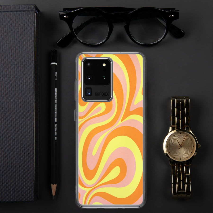 Orange, Yellow & Pink Trippy Lines Samsung Case