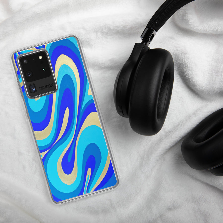 Blue & Gold Trippy Lines Samsung Case