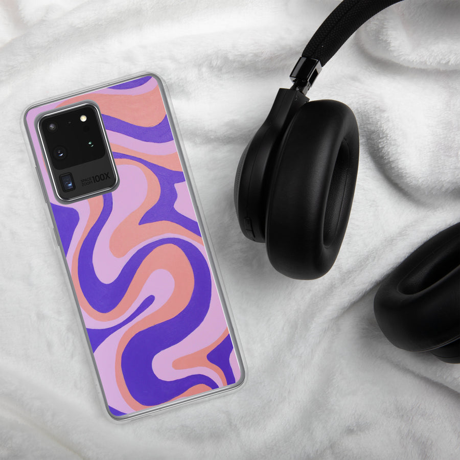 Purple, orange & Pink Trippy Lines Samsung Case