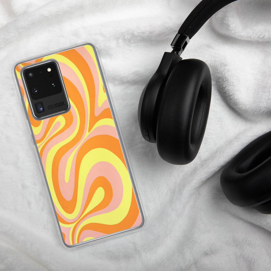 Orange, Yellow & Pink Trippy Lines Samsung Case