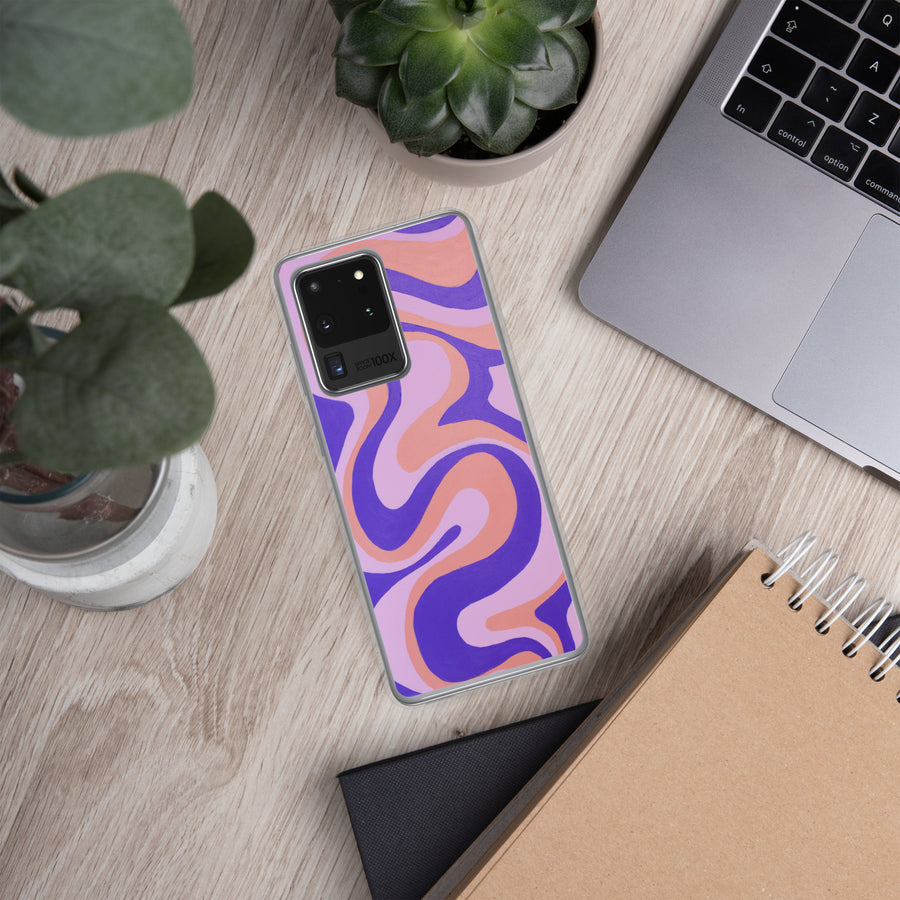 Purple, orange & Pink Trippy Lines Samsung Case