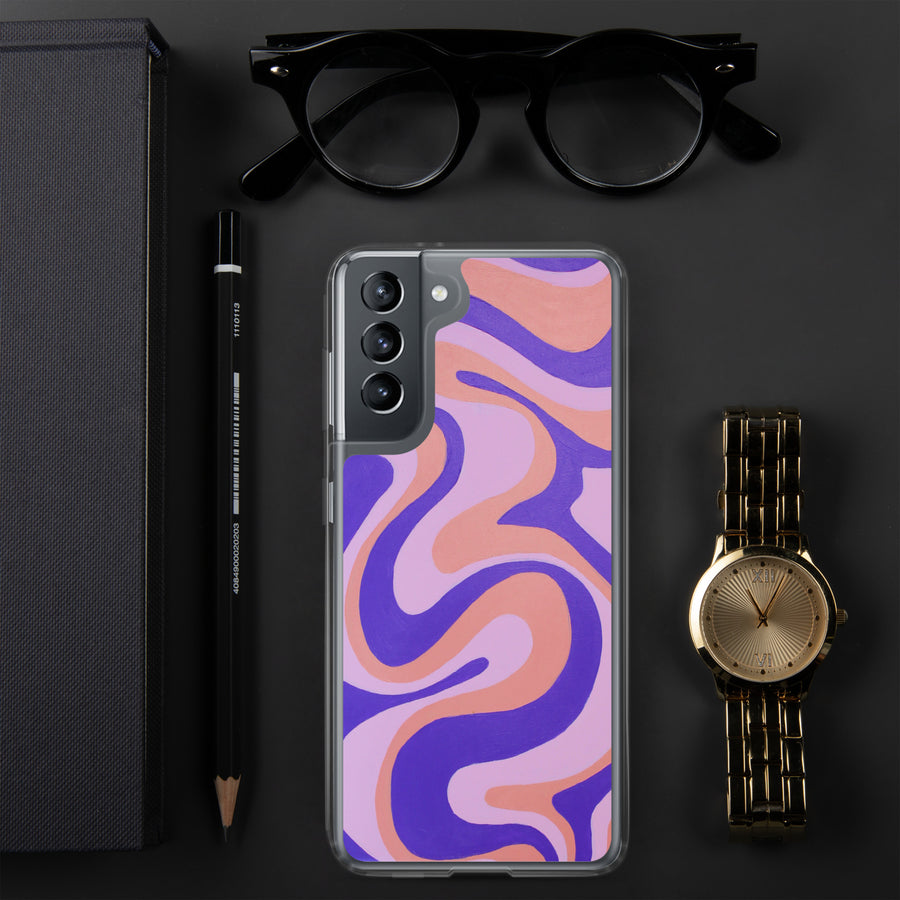 Purple, orange & Pink Trippy Lines Samsung Case