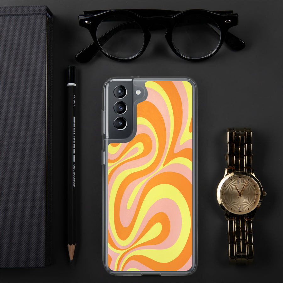 Orange, Yellow & Pink Trippy Lines Samsung Case