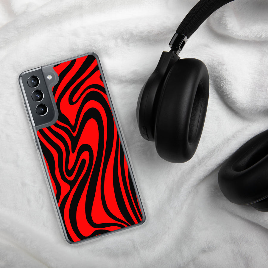 Red & Black Trippy Lines Samsung Case