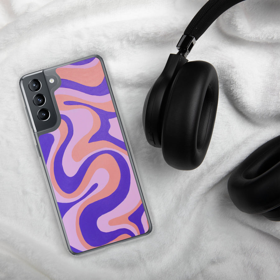 Purple, orange & Pink Trippy Lines Samsung Case