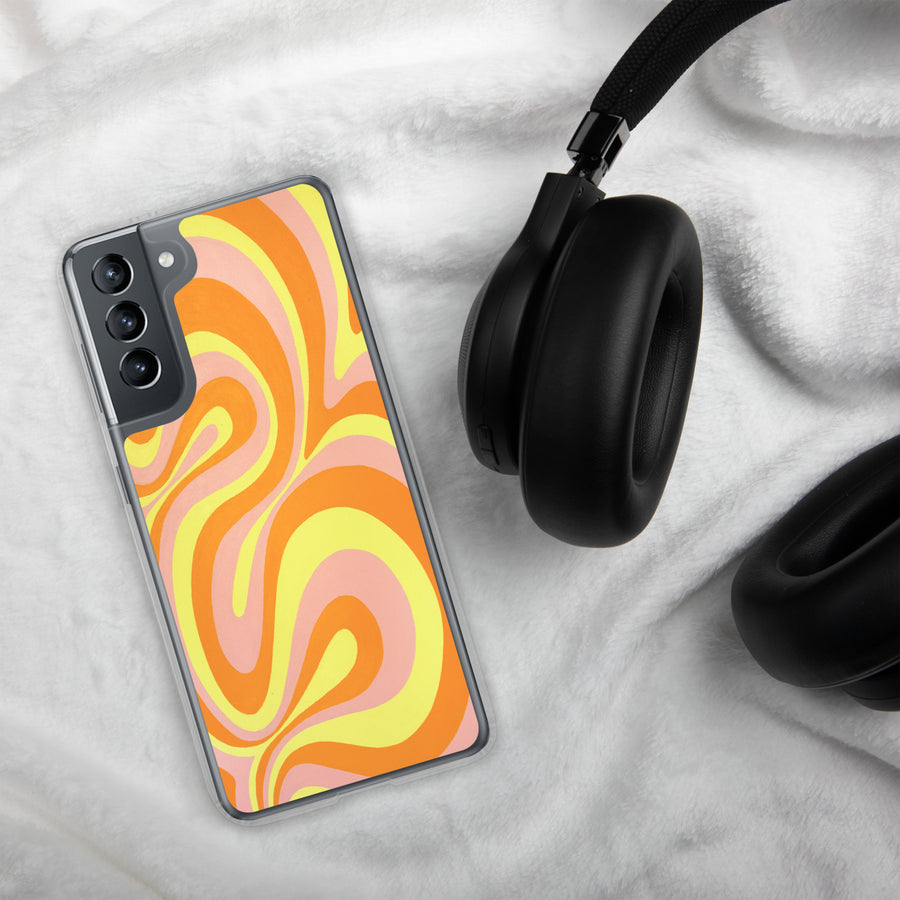 Orange, Yellow & Pink Trippy Lines Samsung Case