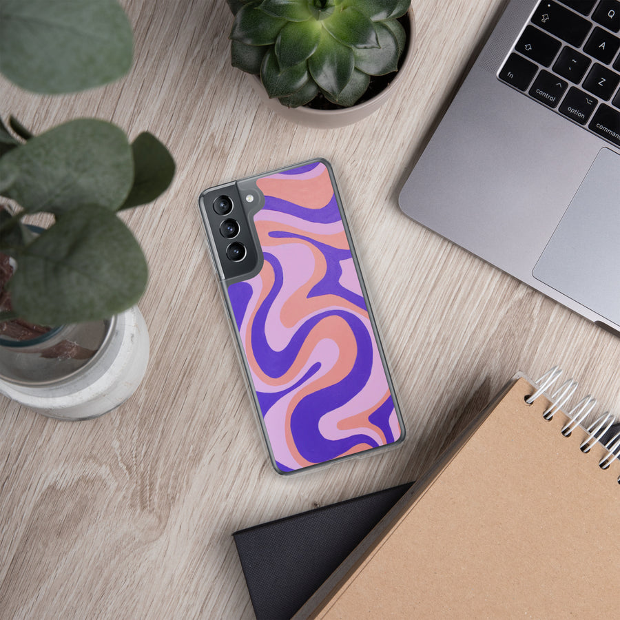 Purple, orange & Pink Trippy Lines Samsung Case