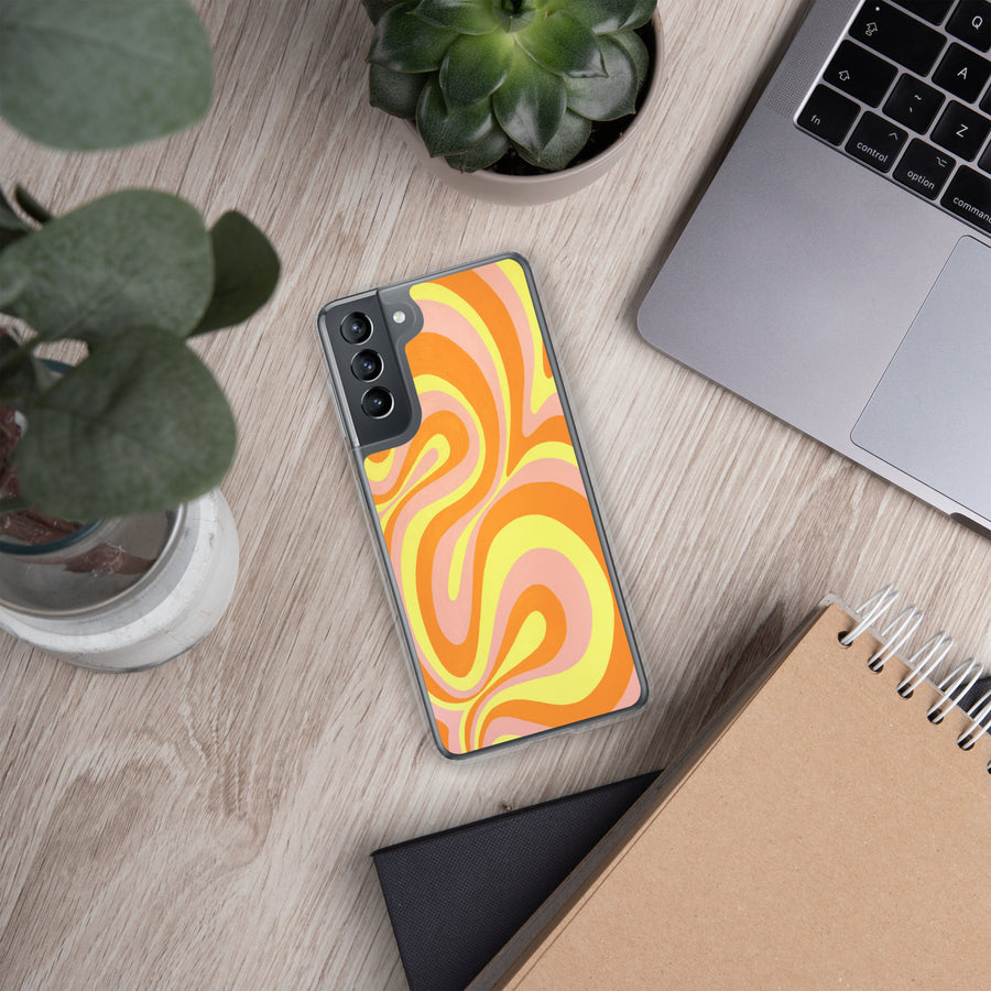 Orange, Yellow & Pink Trippy Lines Samsung Case