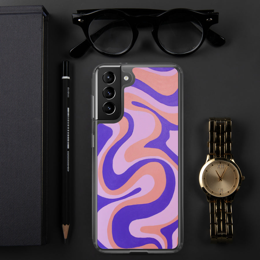 Purple, orange & Pink Trippy Lines Samsung Case