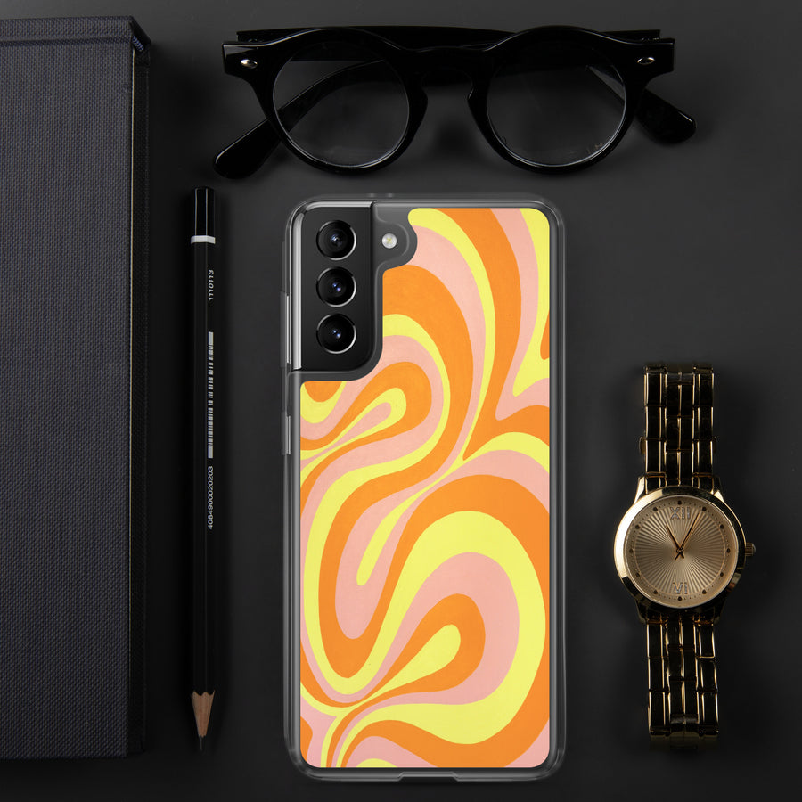 Orange, Yellow & Pink Trippy Lines Samsung Case