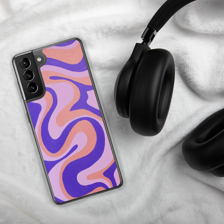 Purple, orange & Pink Trippy Lines Samsung Case