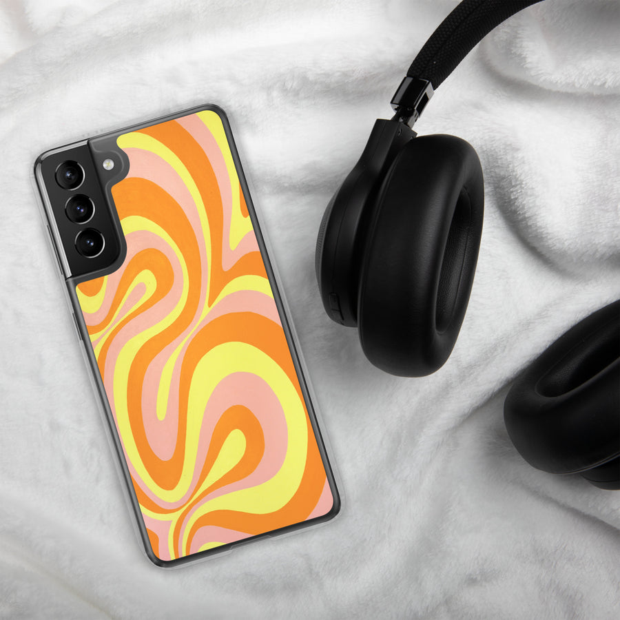 Orange, Yellow & Pink Trippy Lines Samsung Case