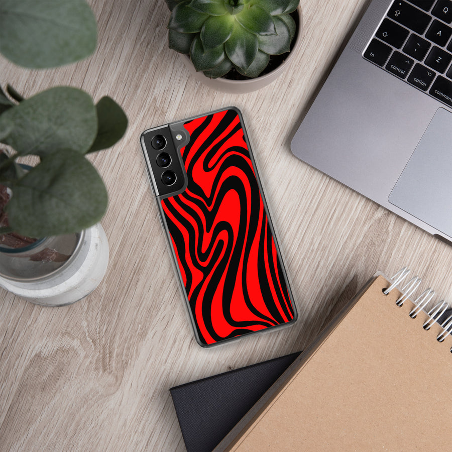 Red & Black Trippy Lines Samsung Case