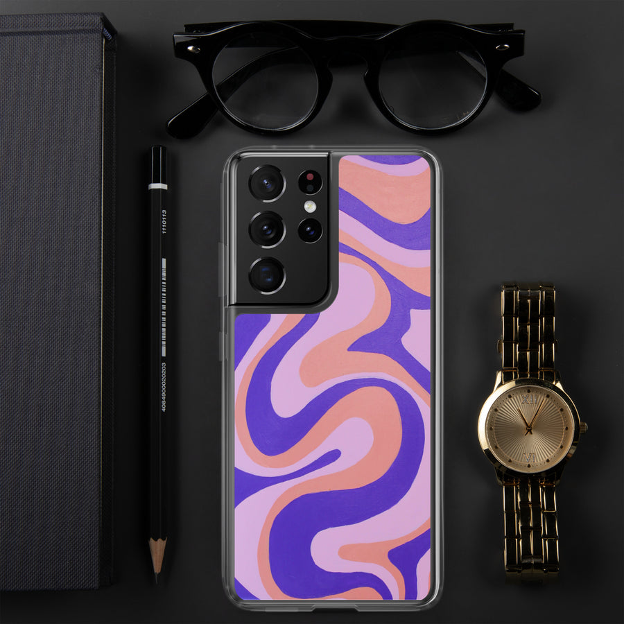 Purple, orange & Pink Trippy Lines Samsung Case