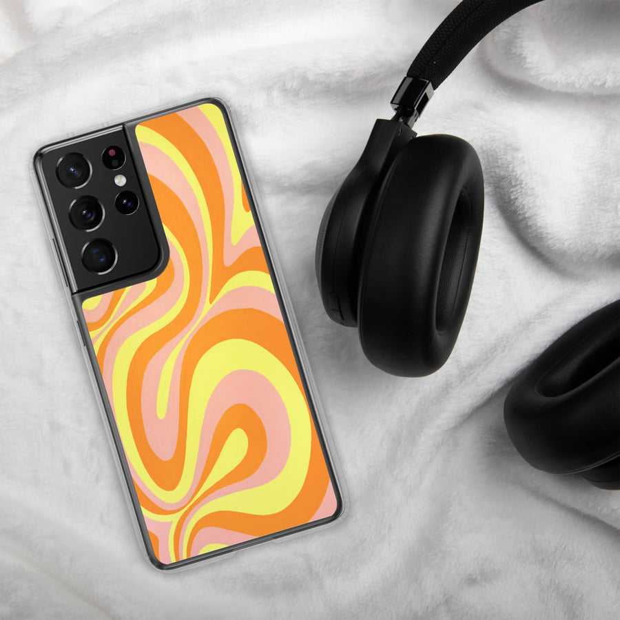 Orange, Yellow & Pink Trippy Lines Samsung Case