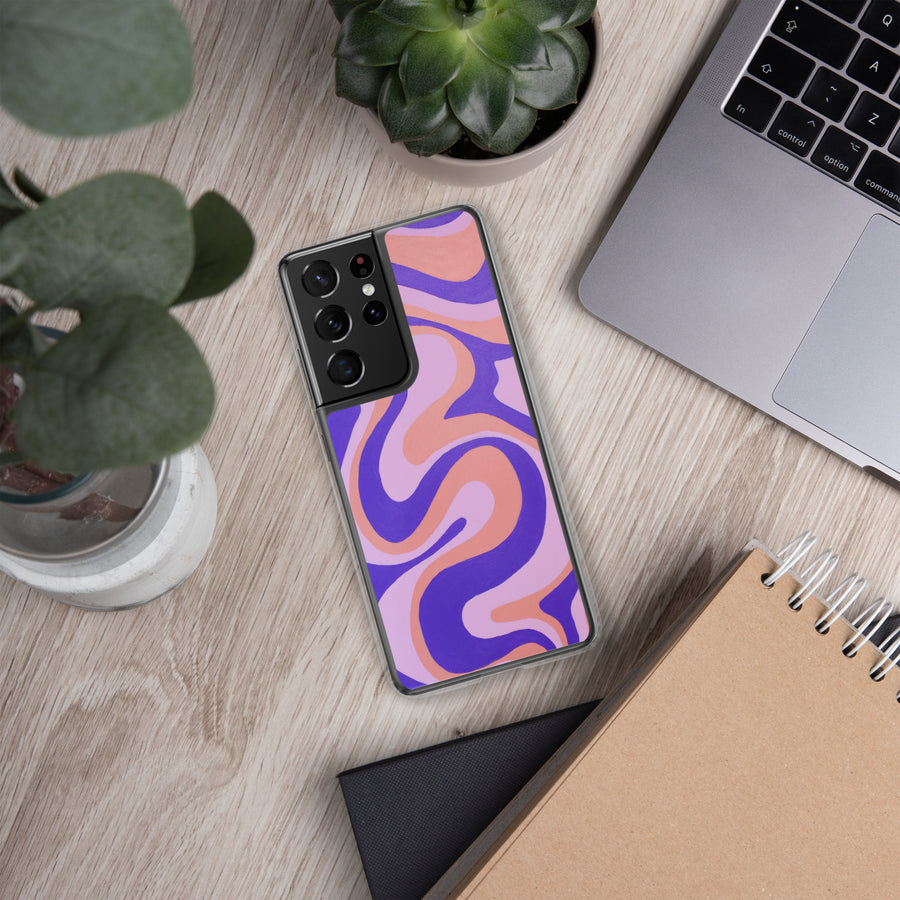 Purple, orange & Pink Trippy Lines Samsung Case