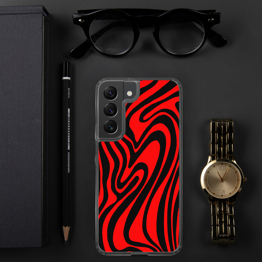 Red & Black Trippy Lines Samsung Case