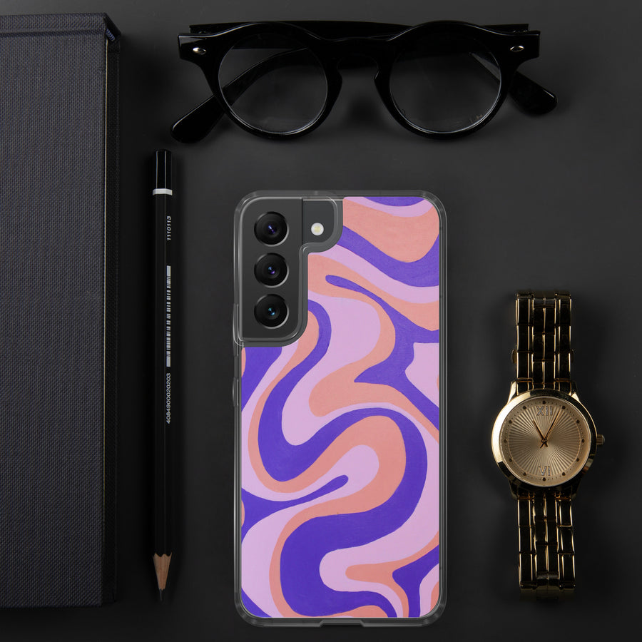 Purple, orange & Pink Trippy Lines Samsung Case