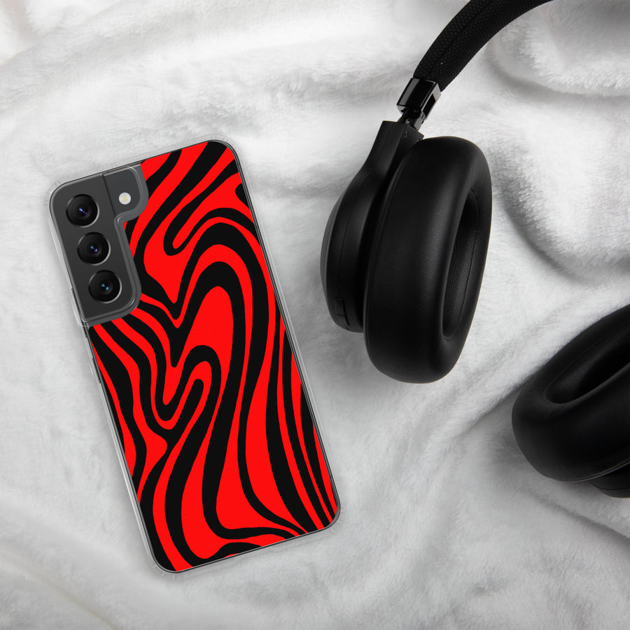 Red & Black Trippy Lines Samsung Case