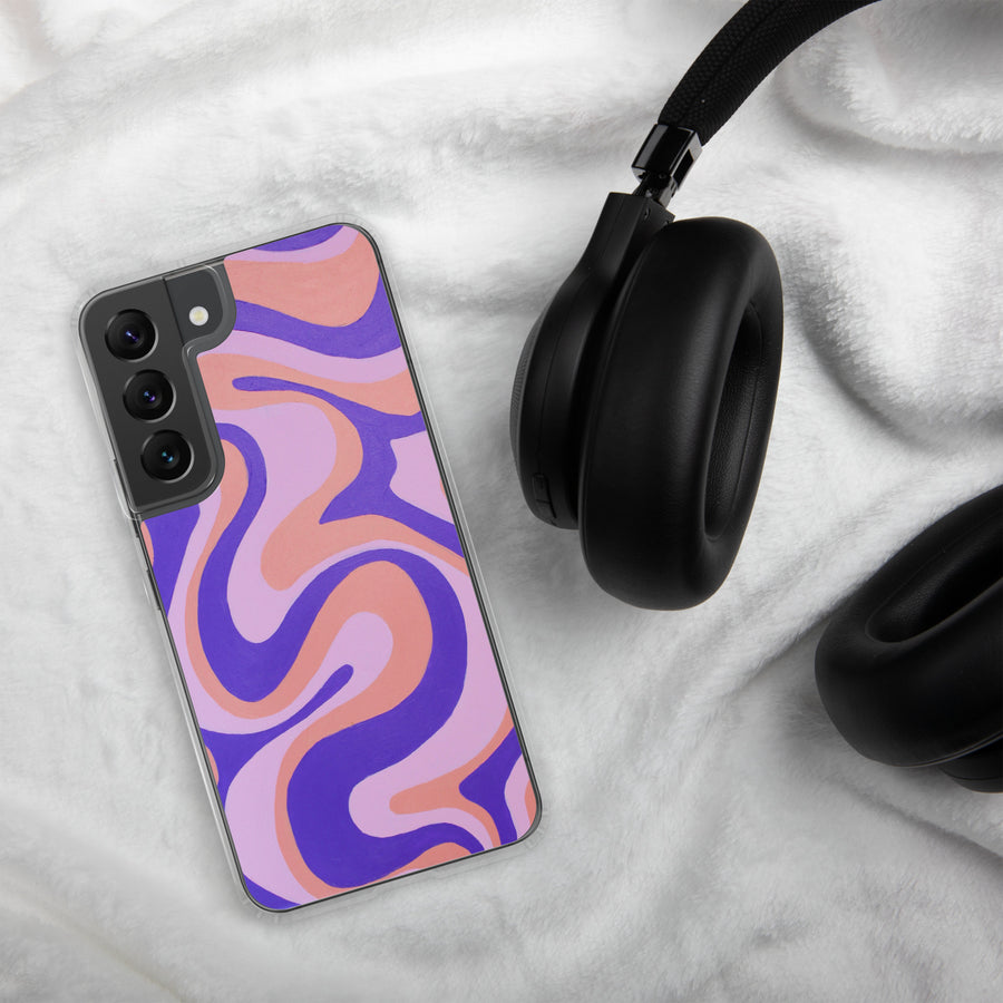 Purple, orange & Pink Trippy Lines Samsung Case