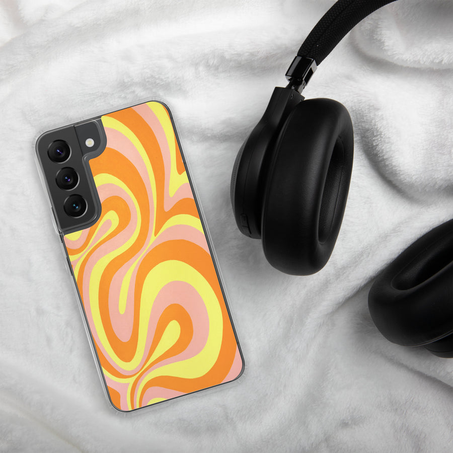 Orange, Yellow & Pink Trippy Lines Samsung Case