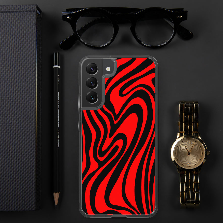 Red & Black Trippy Lines Samsung Case