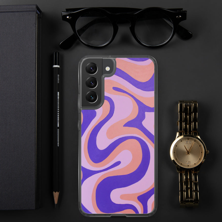 Purple, orange & Pink Trippy Lines Samsung Case