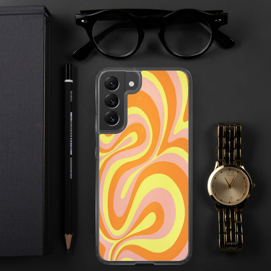 Orange, Yellow & Pink Trippy Lines Samsung Case