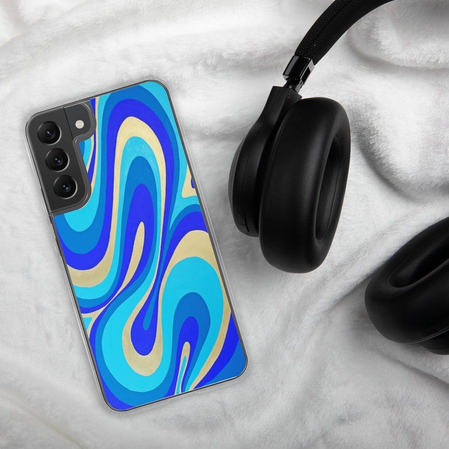 Blue & Gold Trippy Lines Samsung Case