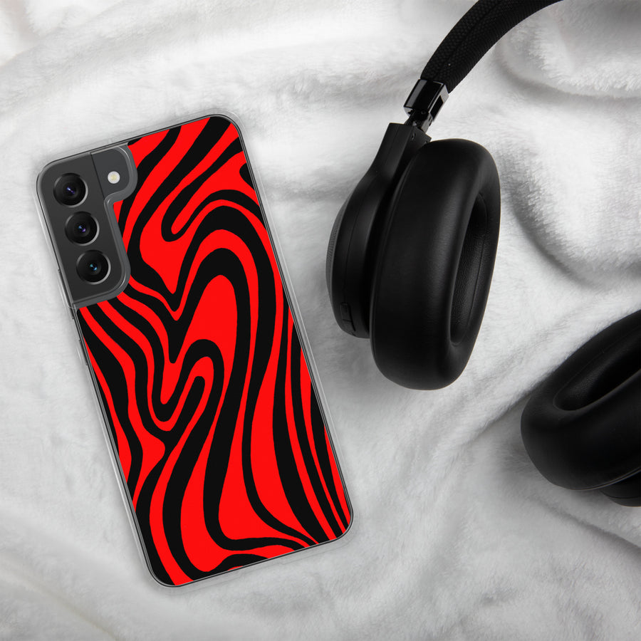 Red & Black Trippy Lines Samsung Case