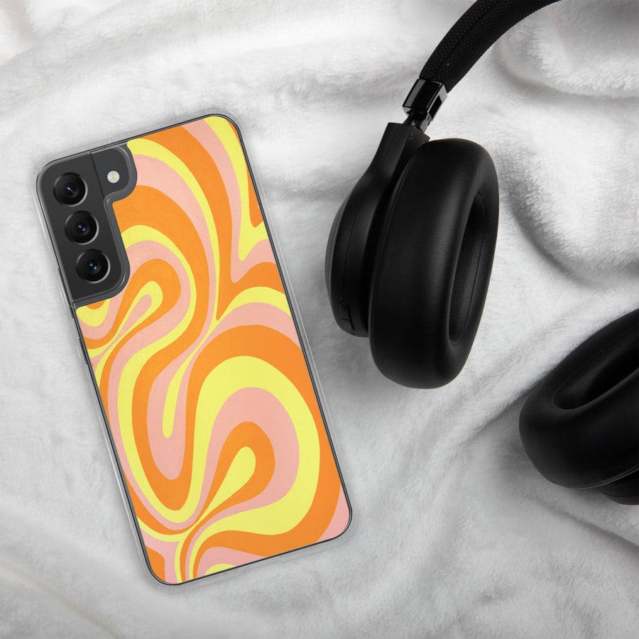 Orange, Yellow & Pink Trippy Lines Samsung Case