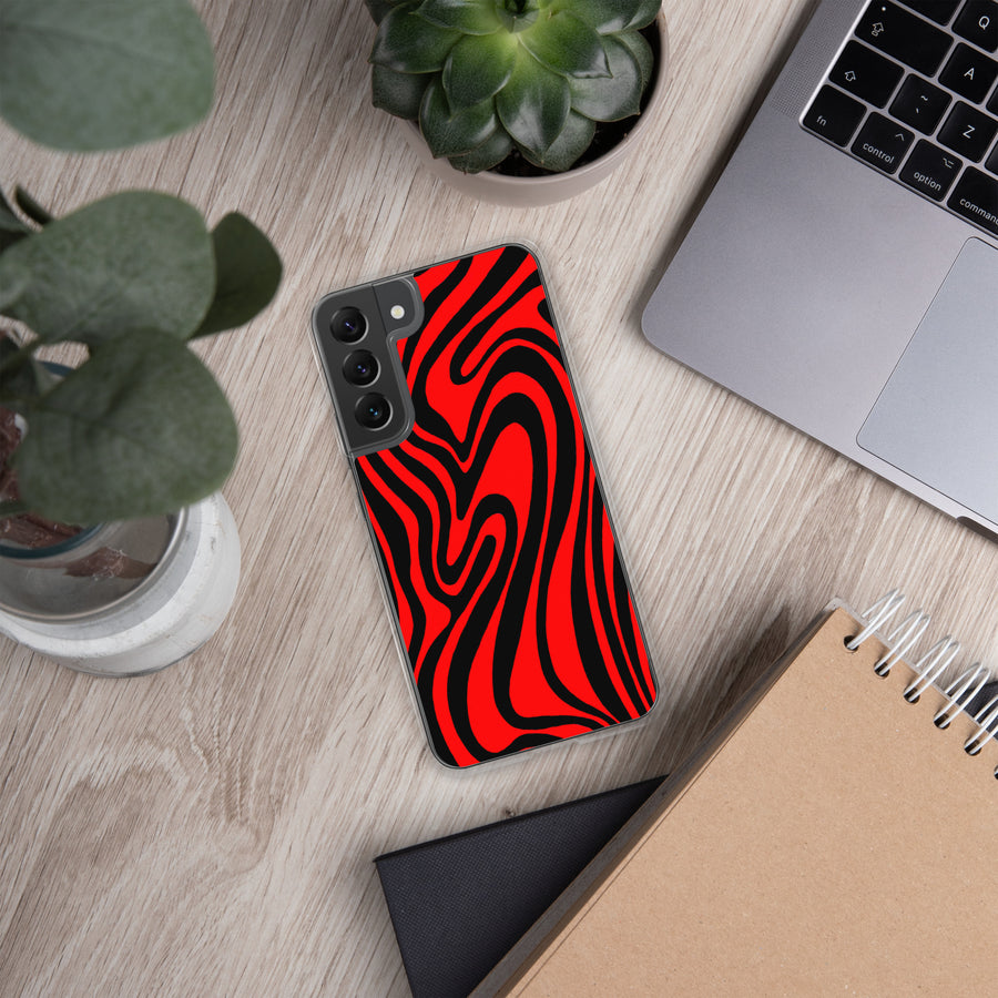 Red & Black Trippy Lines Samsung Case